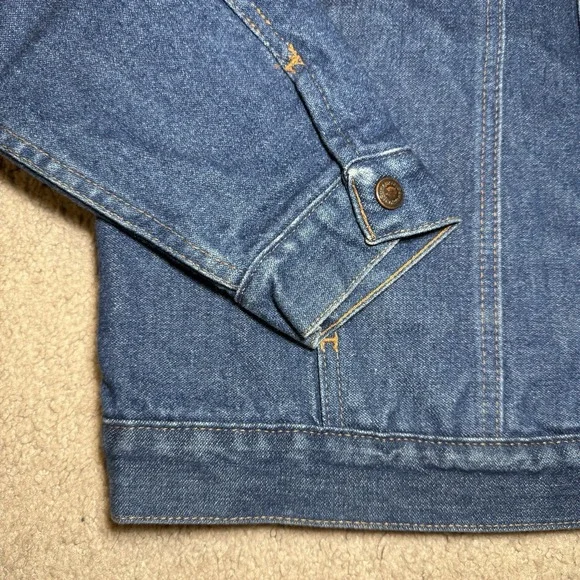 Wrangler Denim Jacket Mens 46 Blue Blanket Lined Western Tucker Corduroy Vintage - Picture 6 of 13